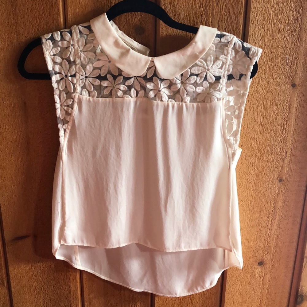 NWT pinkyotto cream top xs